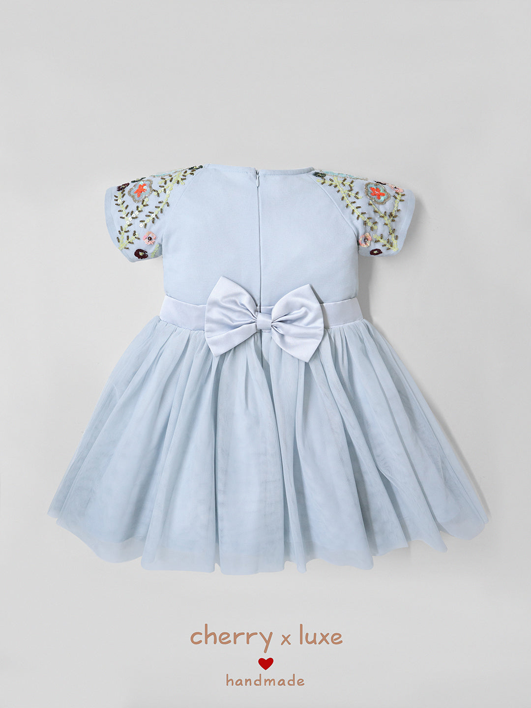 Cherry Crumble Sky Blue Solid Trendy Elegant Summer Dress