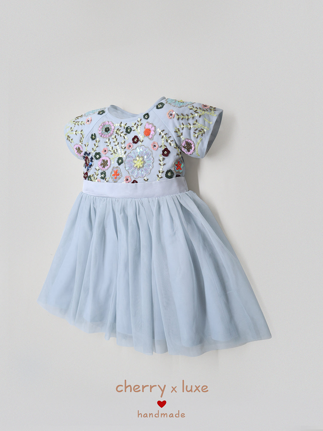 Cherry Crumble Sky Blue Solid Trendy Elegant Summer Dress