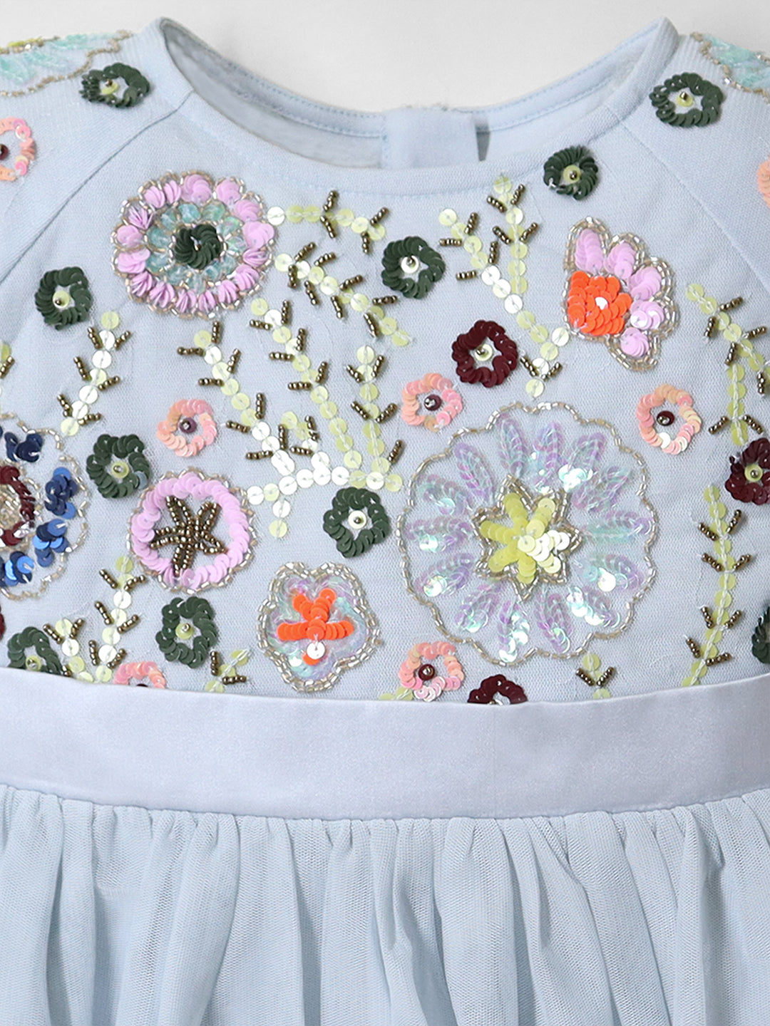 Cherry Crumble Sky Blue Solid Trendy Elegant Summer Dress