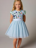 Cherry Crumble Sky Blue Solid Trendy Elegant Summer Dress