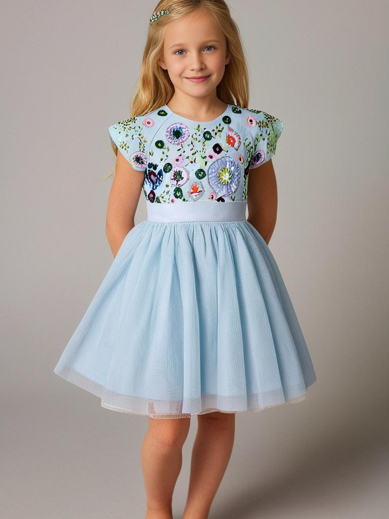 Cherry Crumble Sky Blue Solid Trendy Elegant Summer Dress