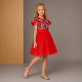 Red Solid Cute Graceful Dress