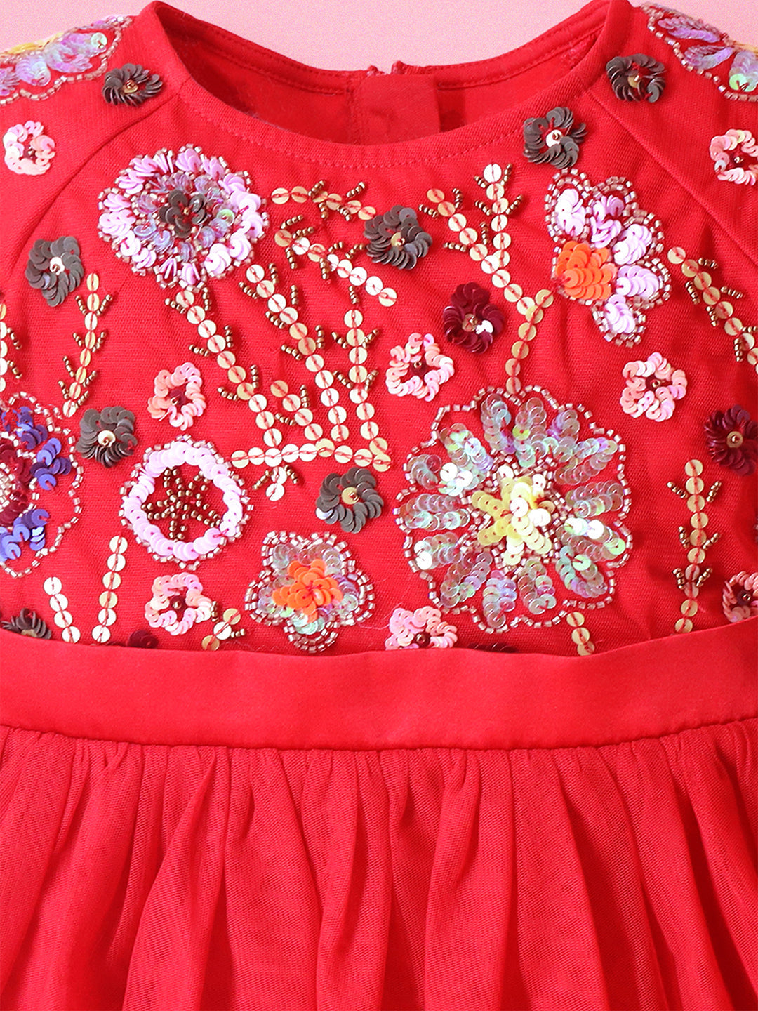Cherry Crumble Red Solid Cute Graceful Dress