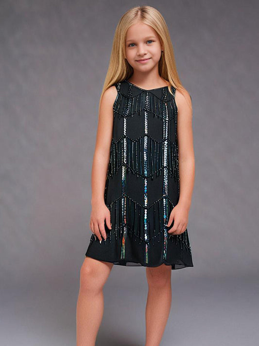 Cherry Crumble Black Cute Classic Summer Dress