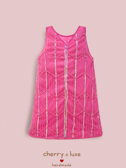 Cherry Crumble Sparkle Pink Dress