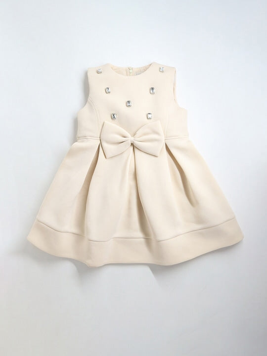 Cherry Crumble Cream Solid Cozy Winter Dress