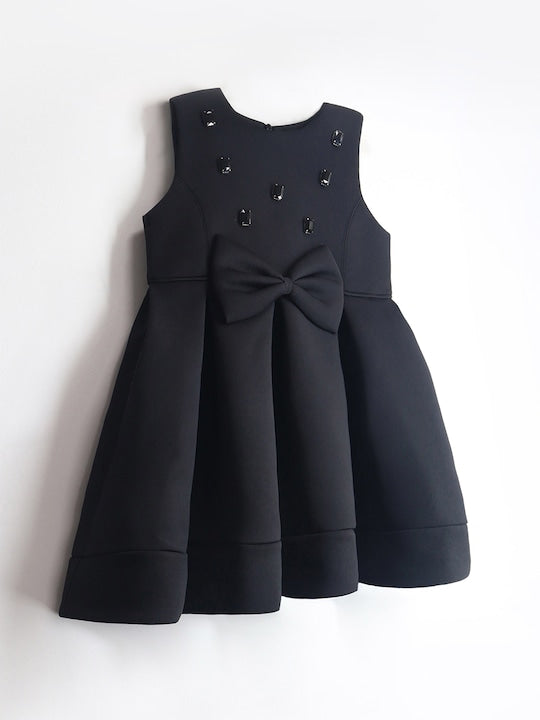 Cherry Crumble Black Solid Adorable Stylish Summer Dress