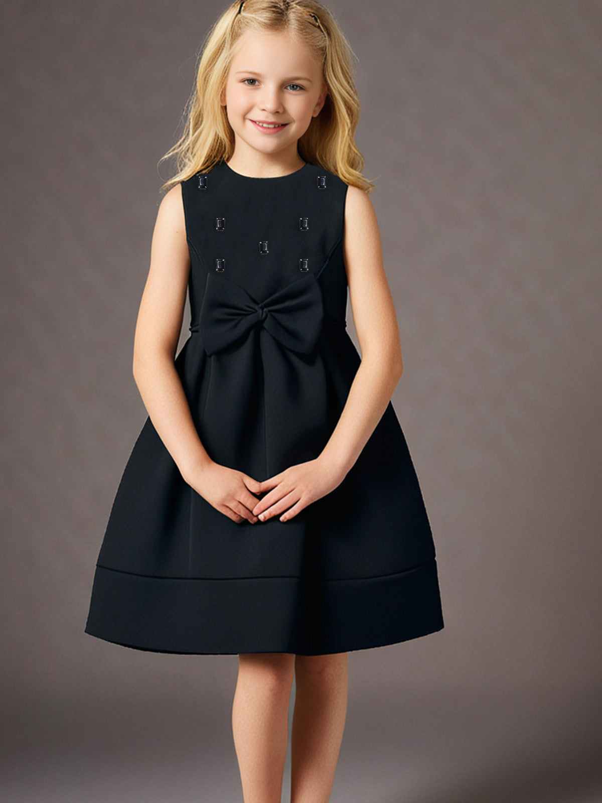 Cherry Crumble Black Solid Adorable Stylish Summer Dress