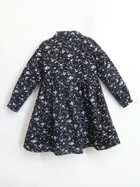 Black Floral Printed Snug Classic Dress