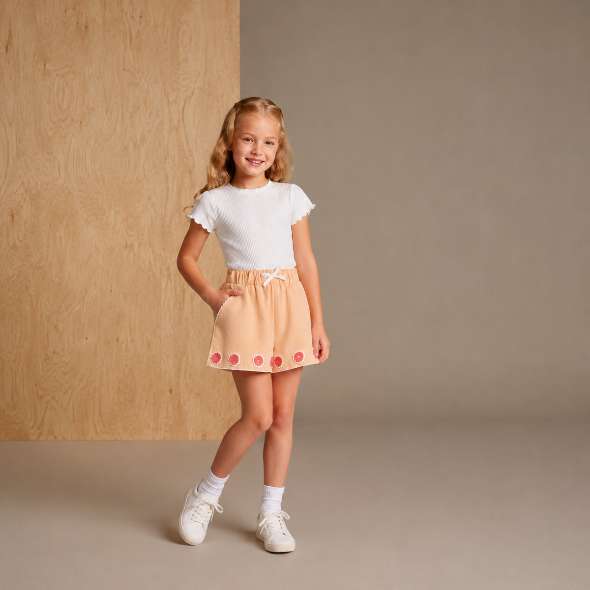 Peach Breezy-Trendy Summer Shorts