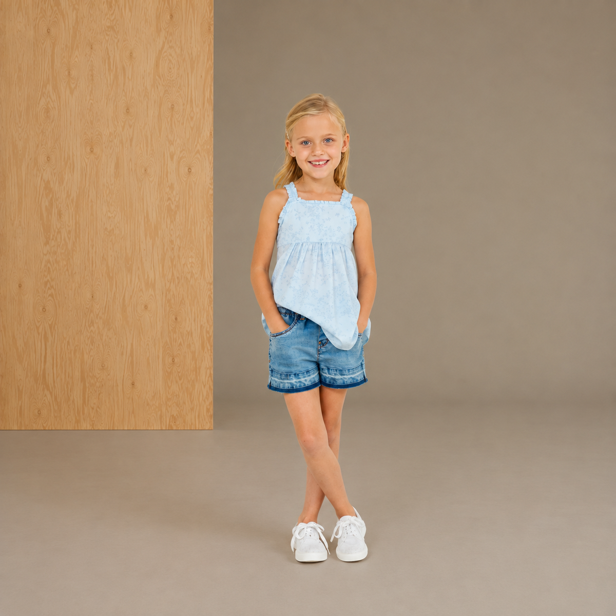 Blue Breezy-Luxe Summer Shorts
