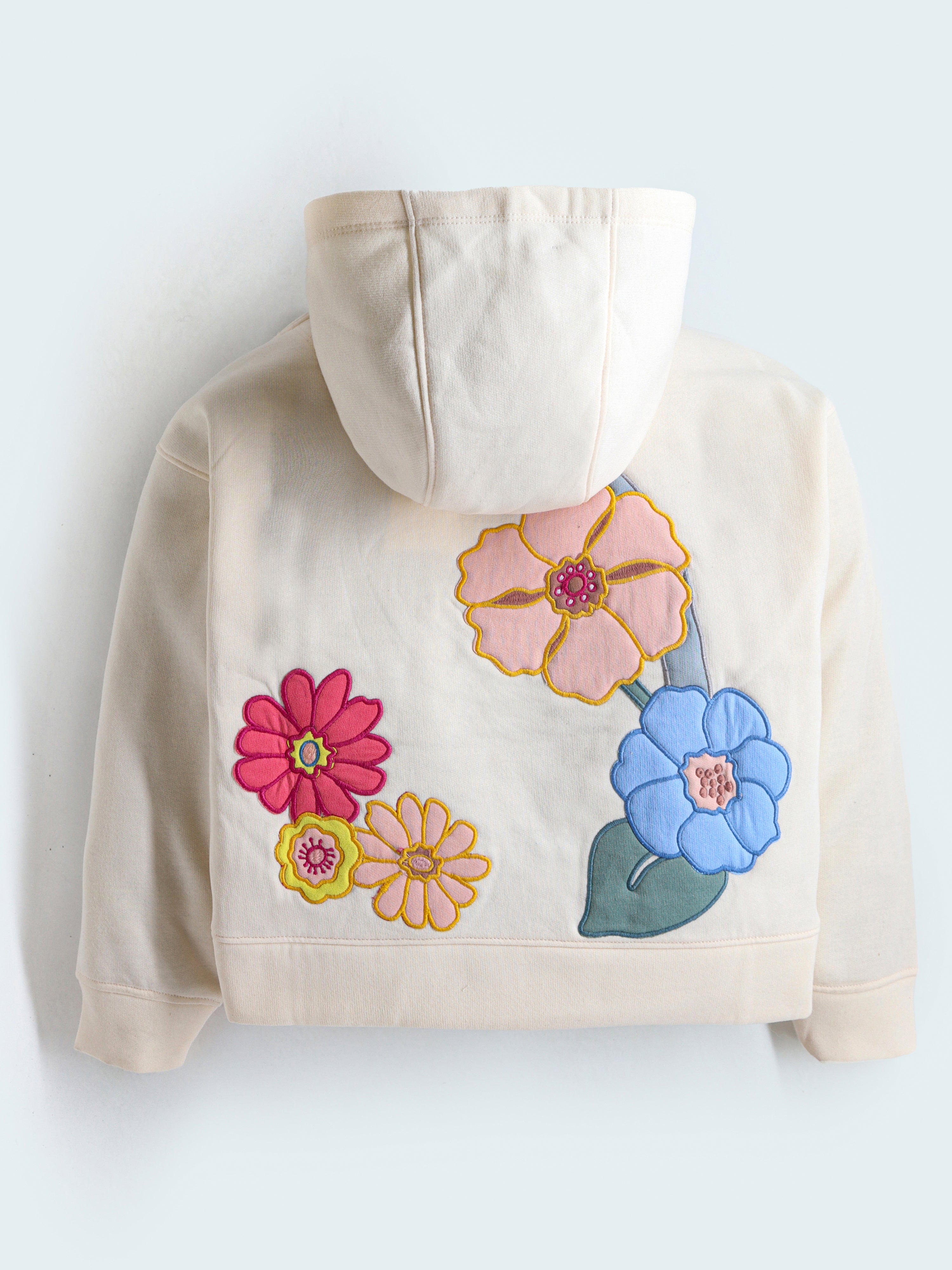 Cherry Crumble Cream Solid Applique Cozy Smart Sweatshirt