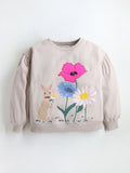 Cherry Crumble Cream Solid Applique Charming Classic Winter Sweatshirt