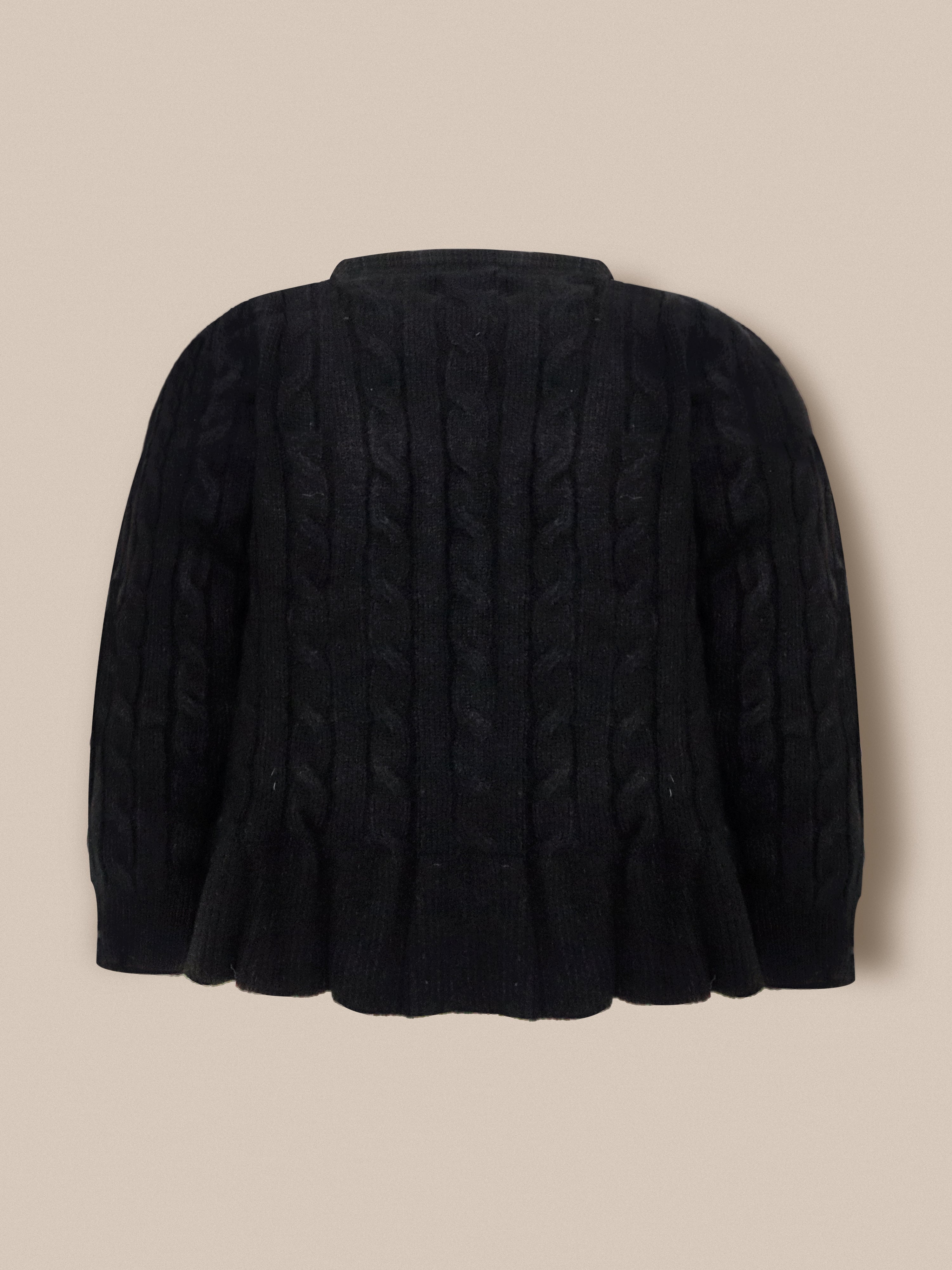 Cherry Crumble Black Cable Knit Trendy Classic Winter Sweater