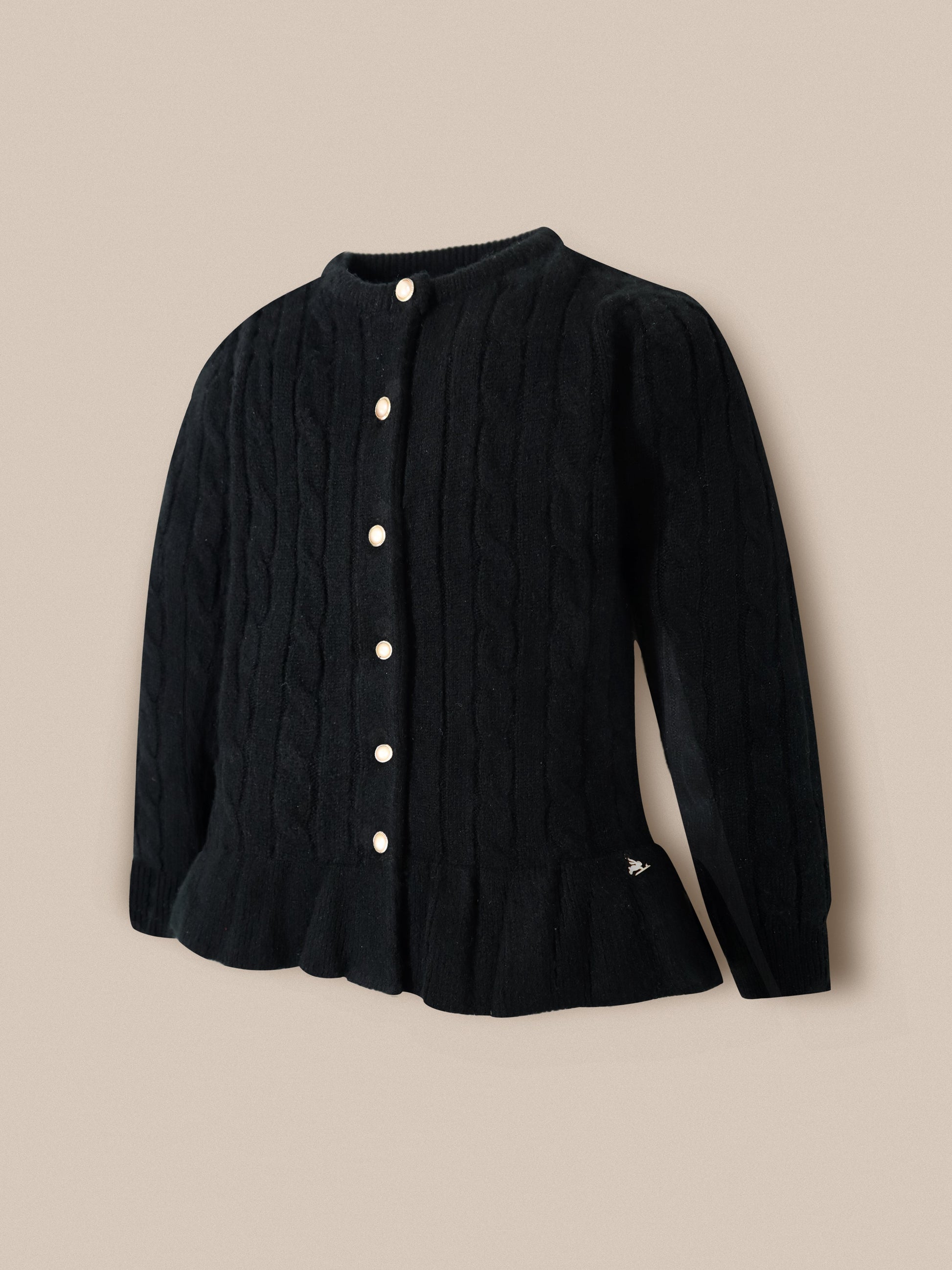 Cherry Crumble Black Cable Knit Trendy Classic Winter Sweater