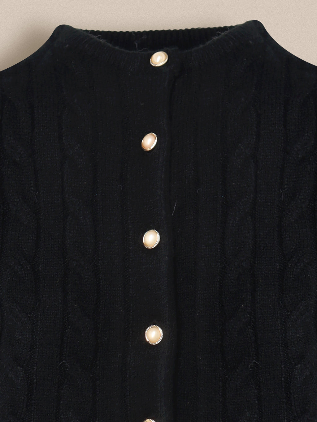 Cherry Crumble Black Cable Knit Trendy Classic Winter Sweater