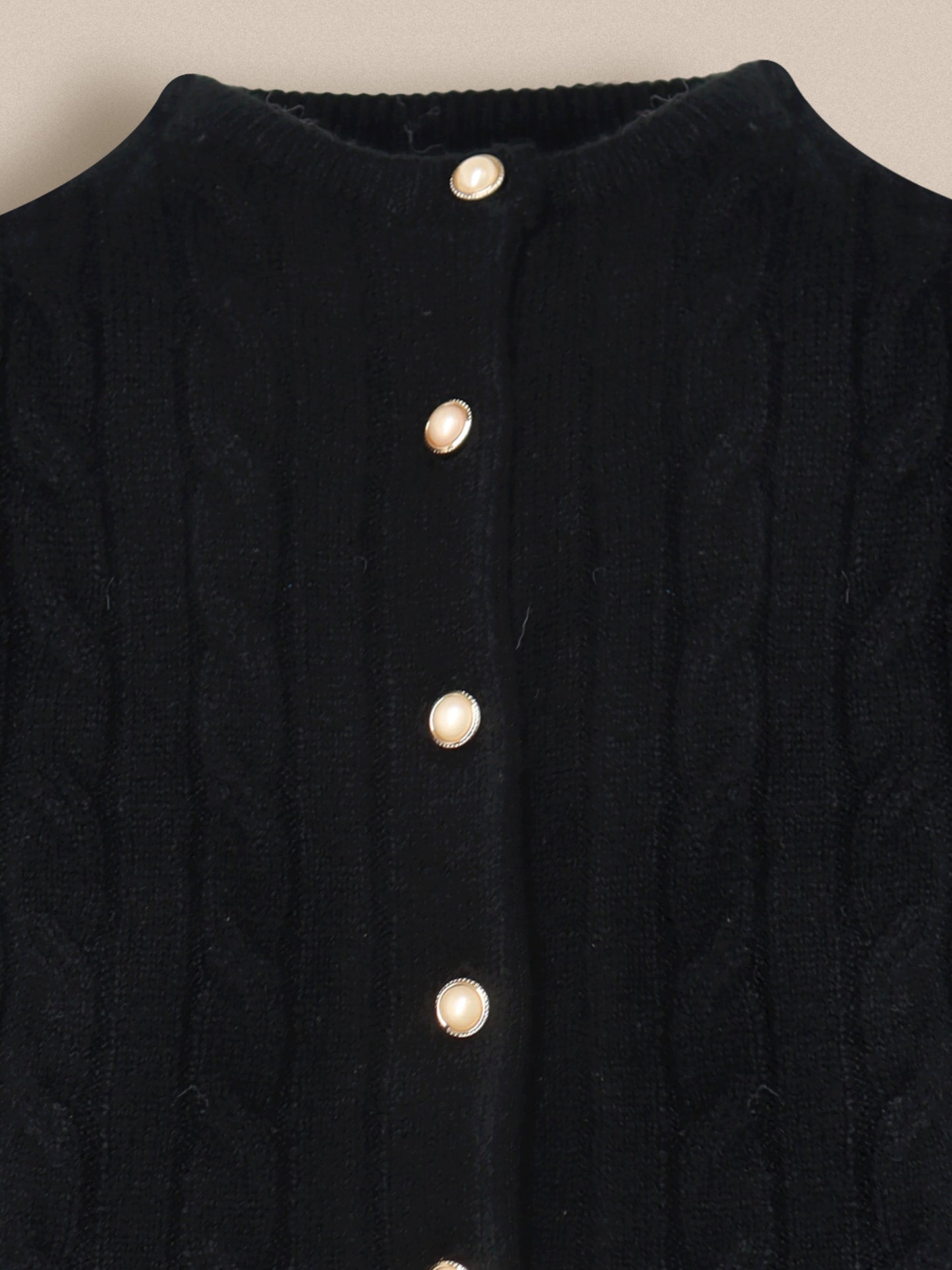 Cherry Crumble Black Cable Knit Trendy Classic Winter Sweater