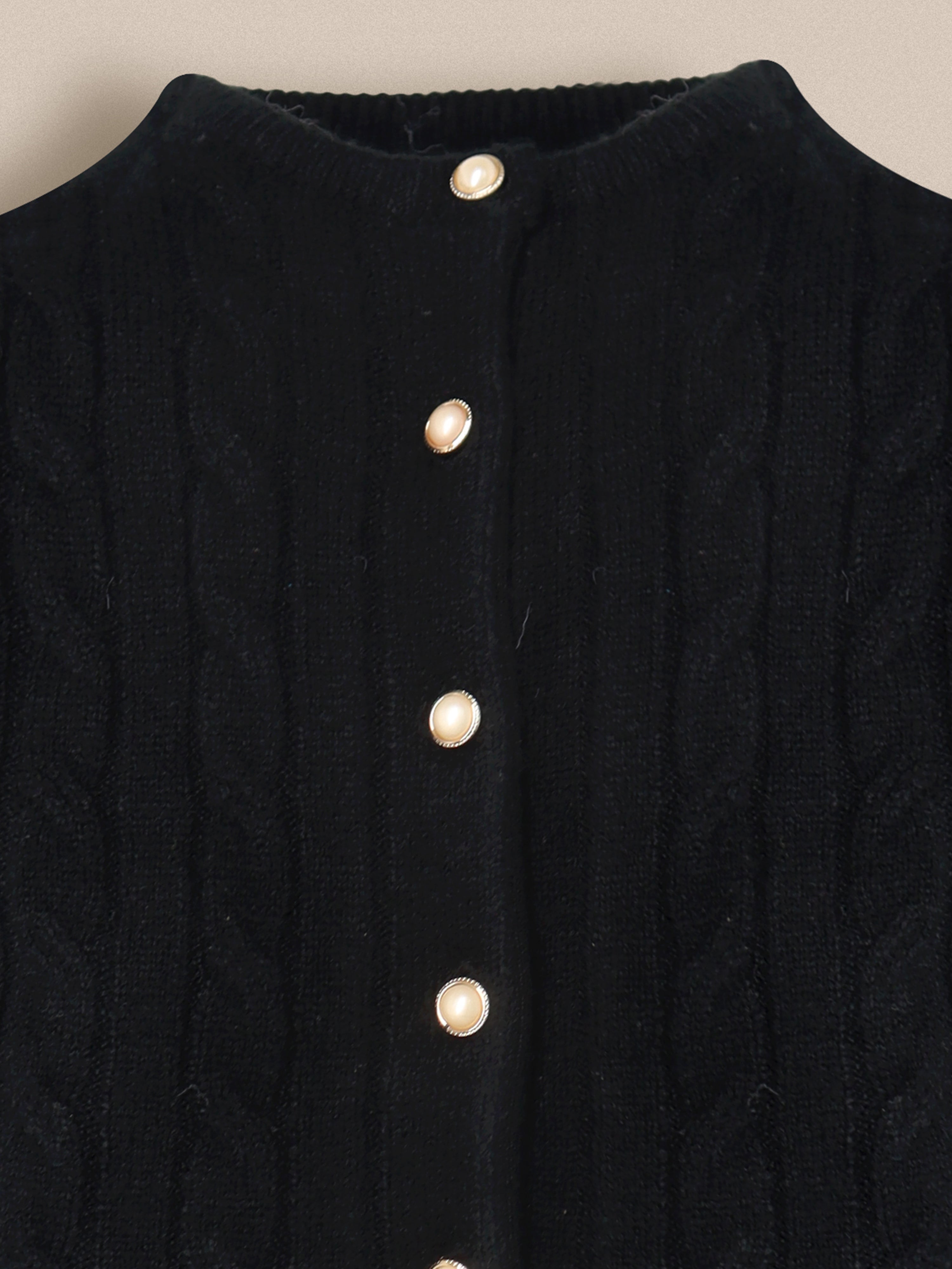 Cherry Crumble Black Cable Knit Trendy Classic Winter Sweater