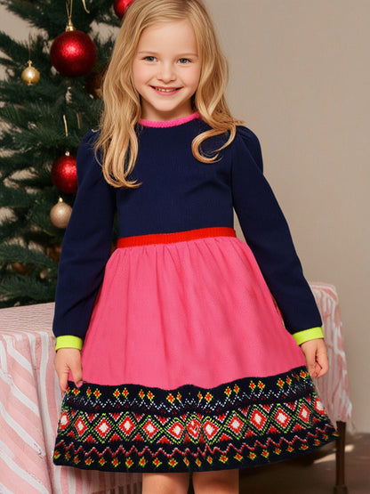 Cherry Crumble Winter Multicolor Bloom Dress