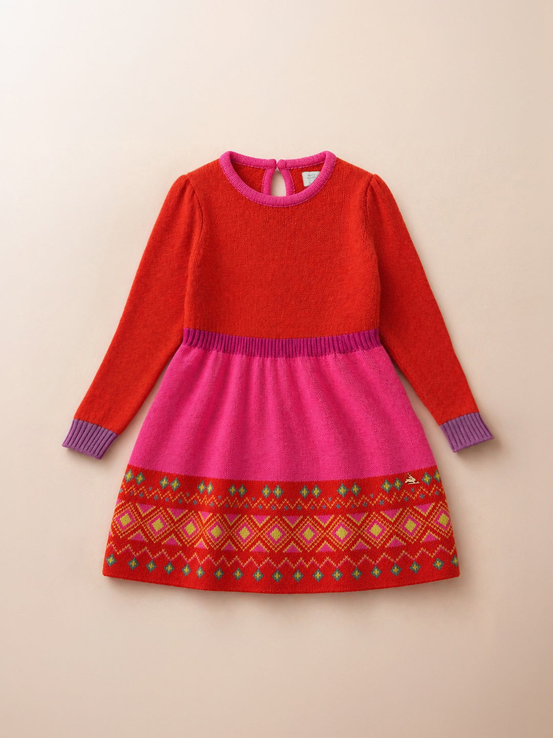 Multicolor Intersia Knitting Dress