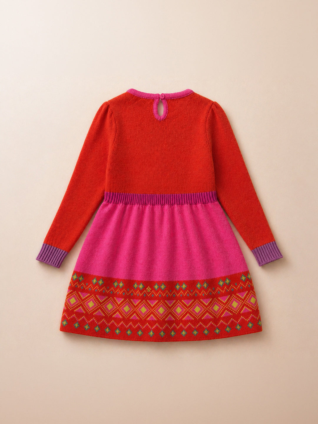 Multicolor Intersia Knitting Dress