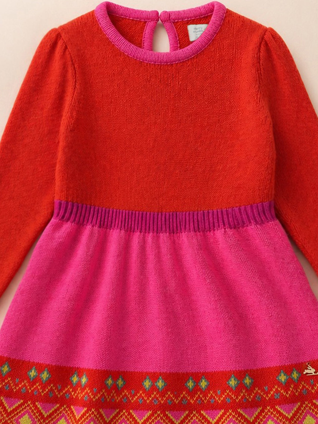 Multicolor Intersia Knitting Dress