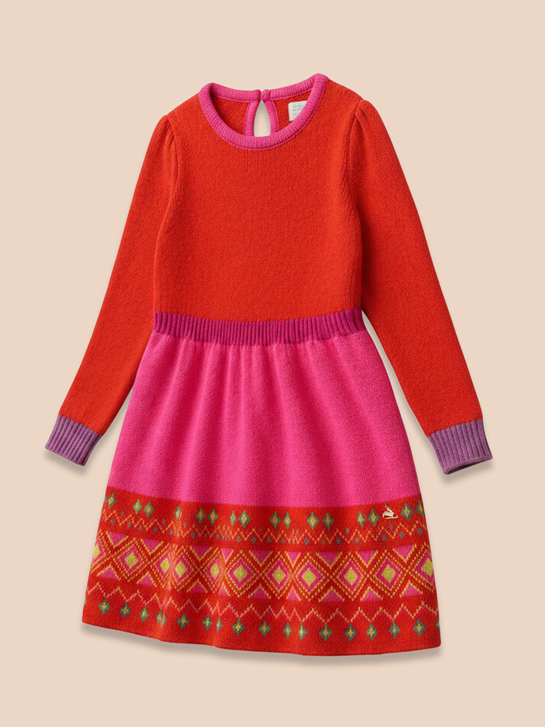 Multicolor Intersia Knitting Dress