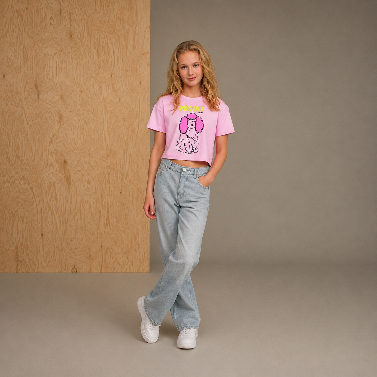 T-shirt d'été ludique et élégant à imprimé rose