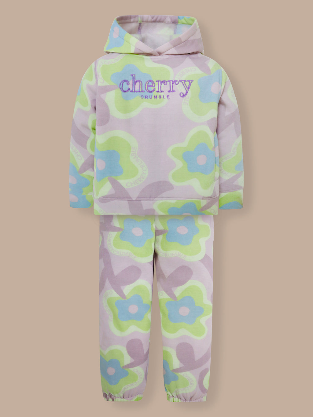 Rainbow Vibe Printed Fleece Hoodie Set