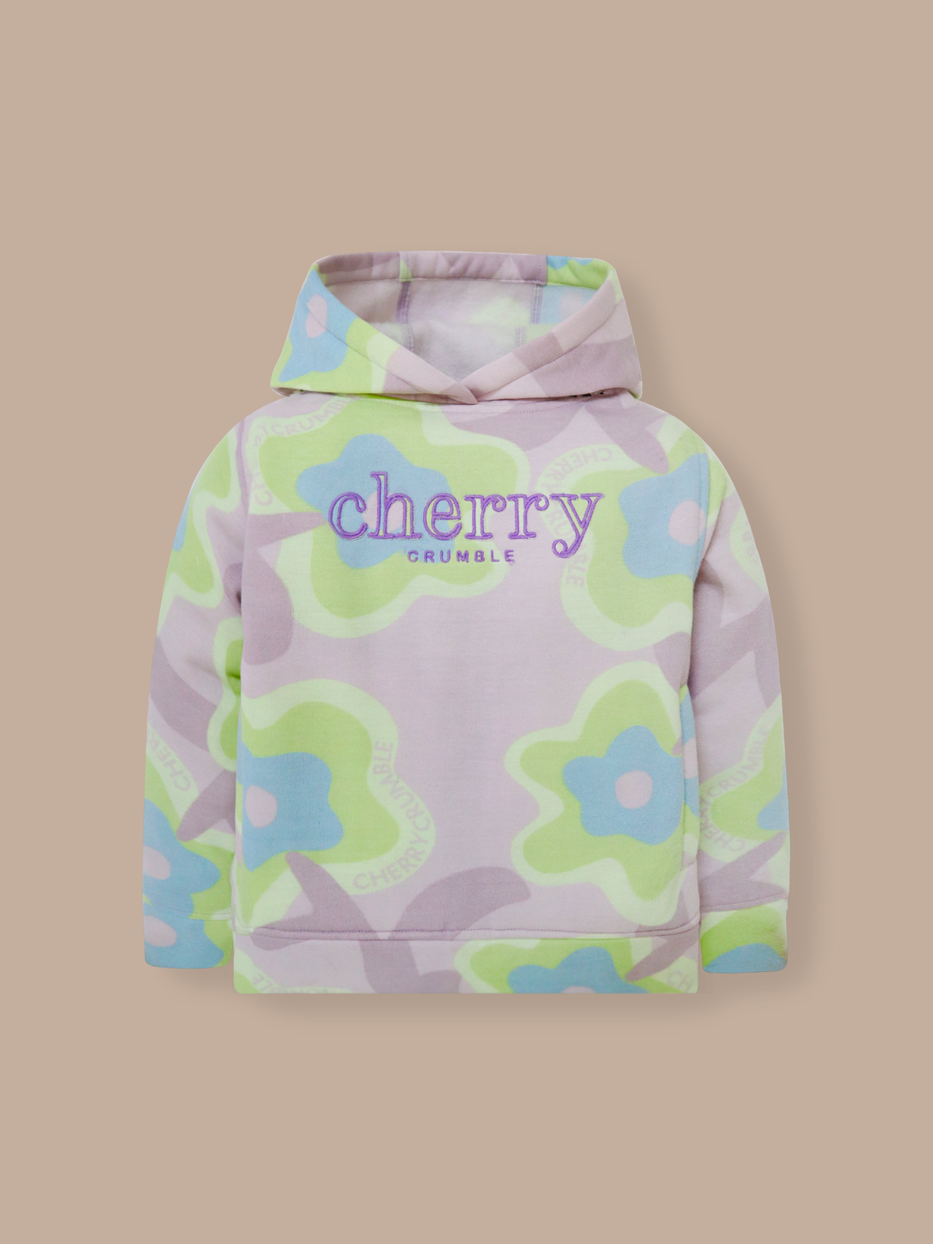 Rainbow Vibe Printed Fleece Hoodie Set