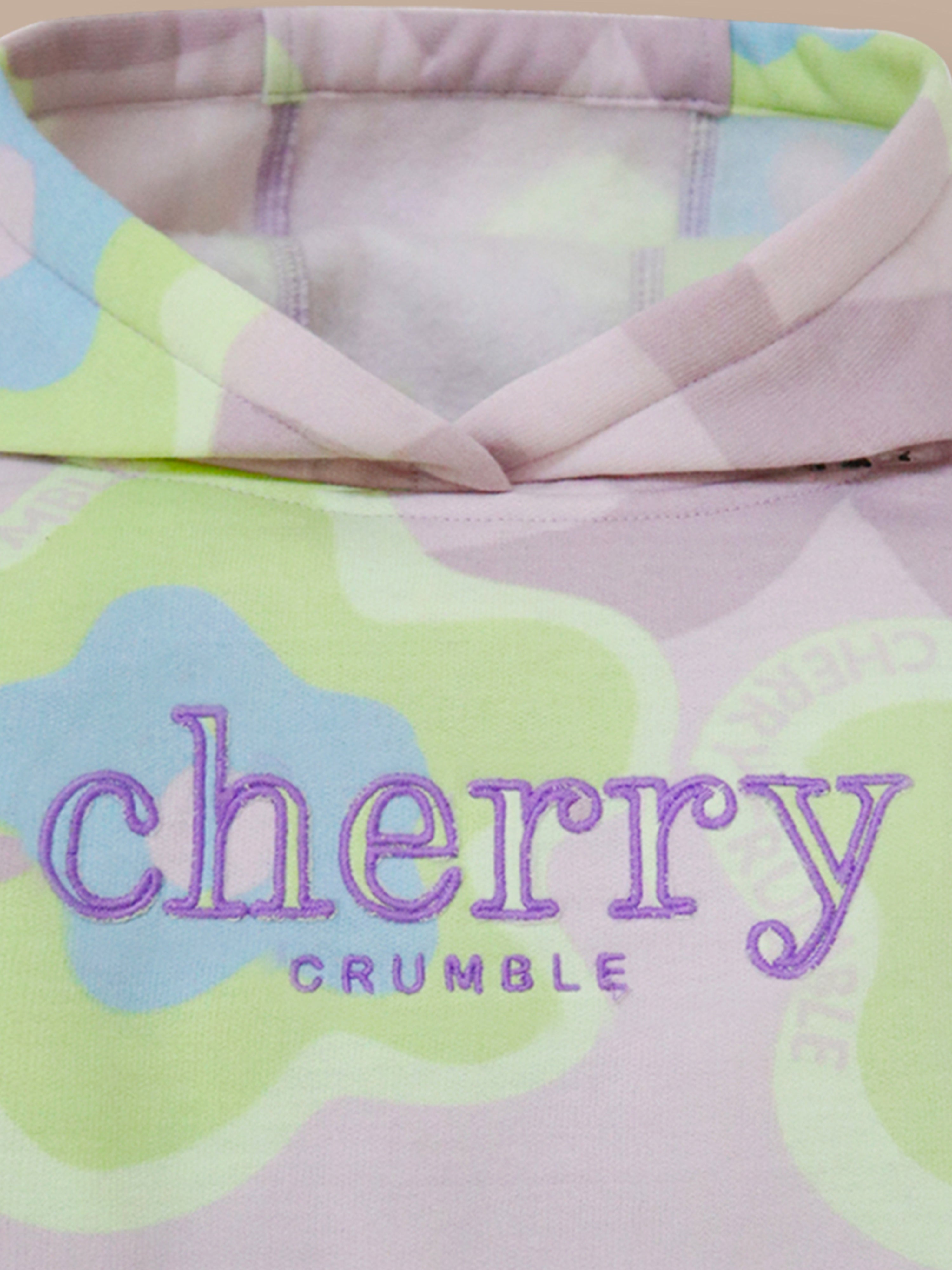 Rainbow Vibe Printed Fleece Hoodie Set