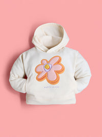 Cozy Soft Cream Embroidered Sweatshirt Set