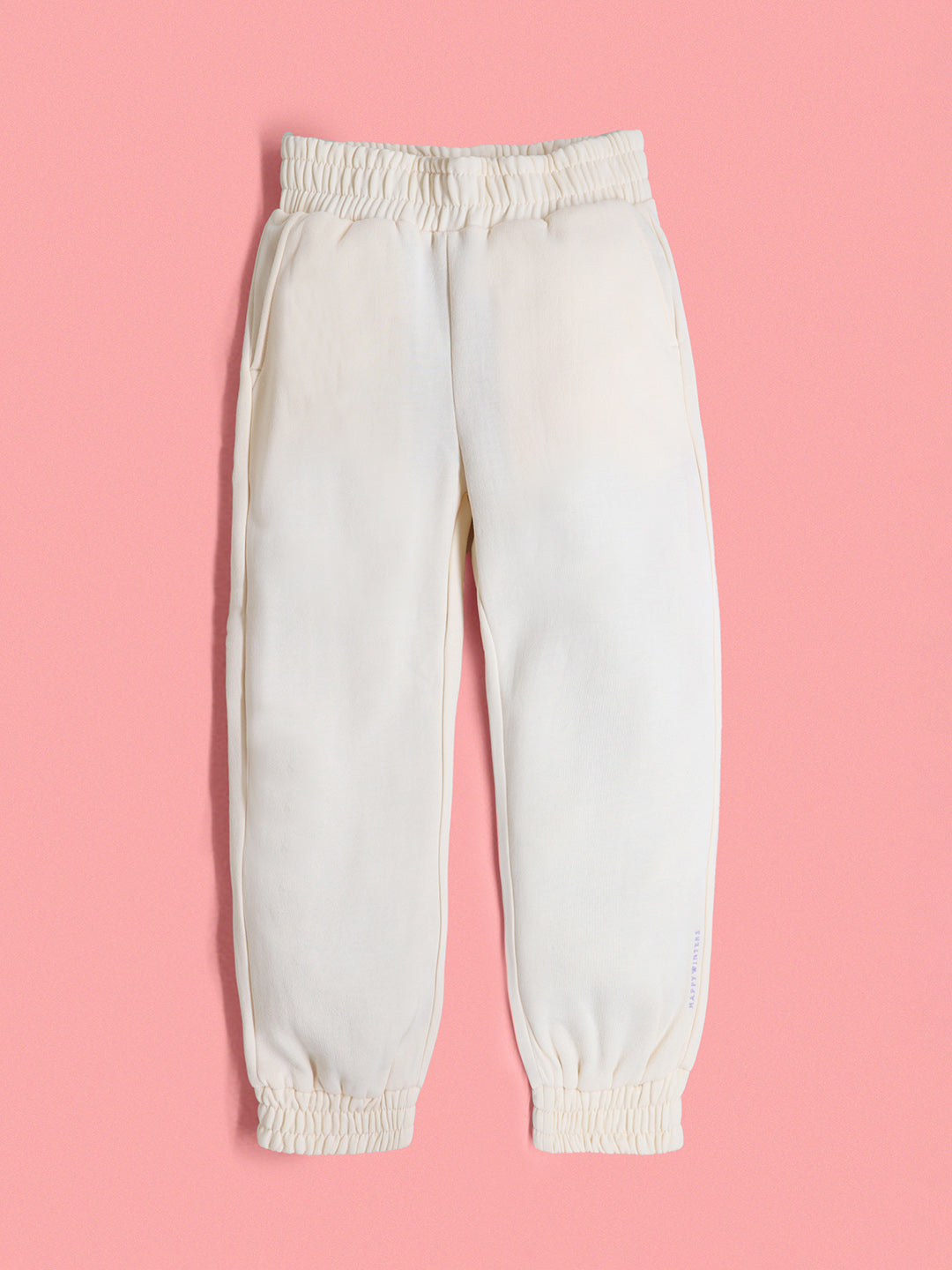 Cherry Crumble Cream Solid Applique Embroidered Sweet Classic Winter Sweatshirt Set