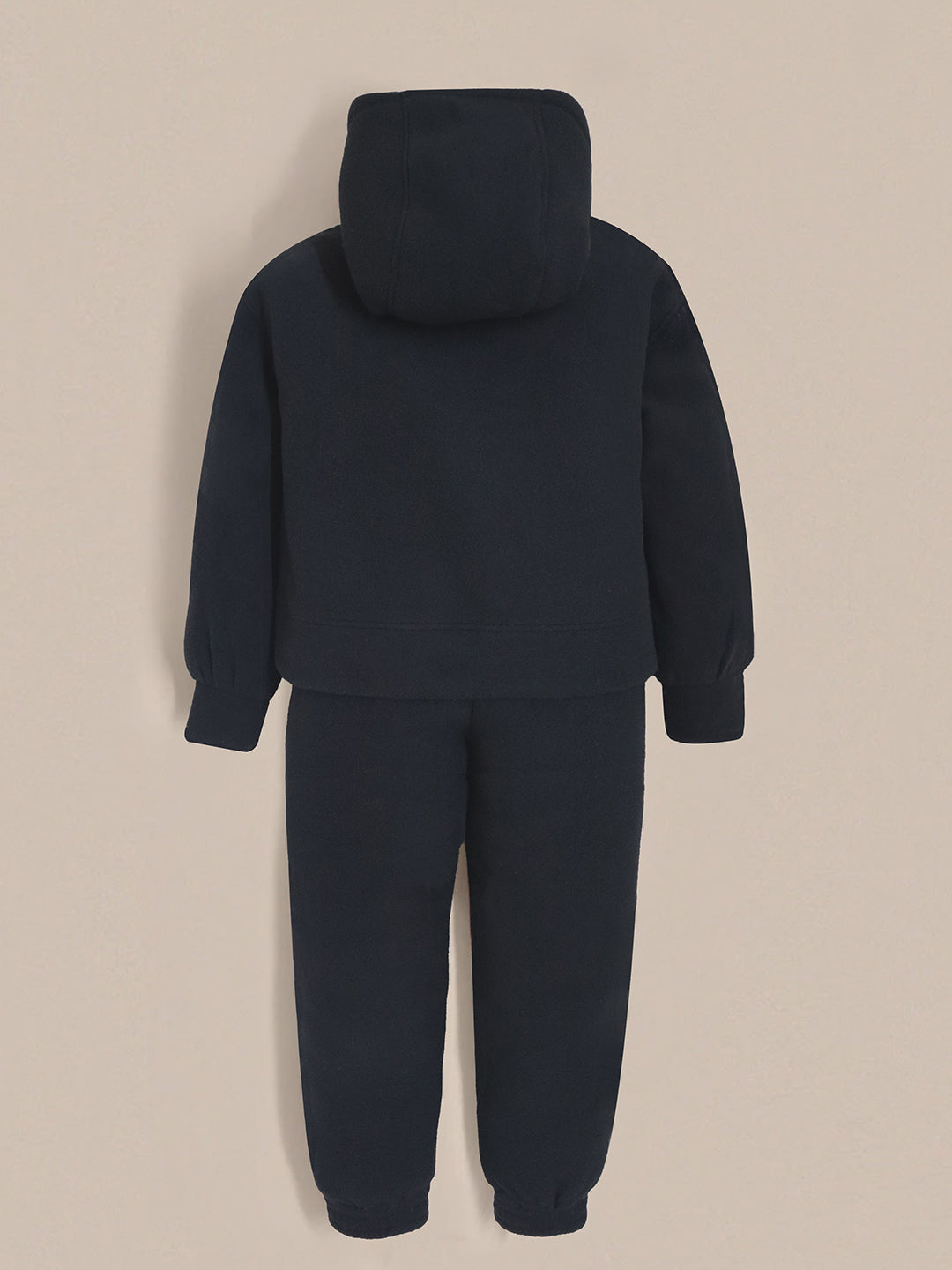 Cherry Crumble Black Solid Applique Embroidered Cozy Sweatshirt Set