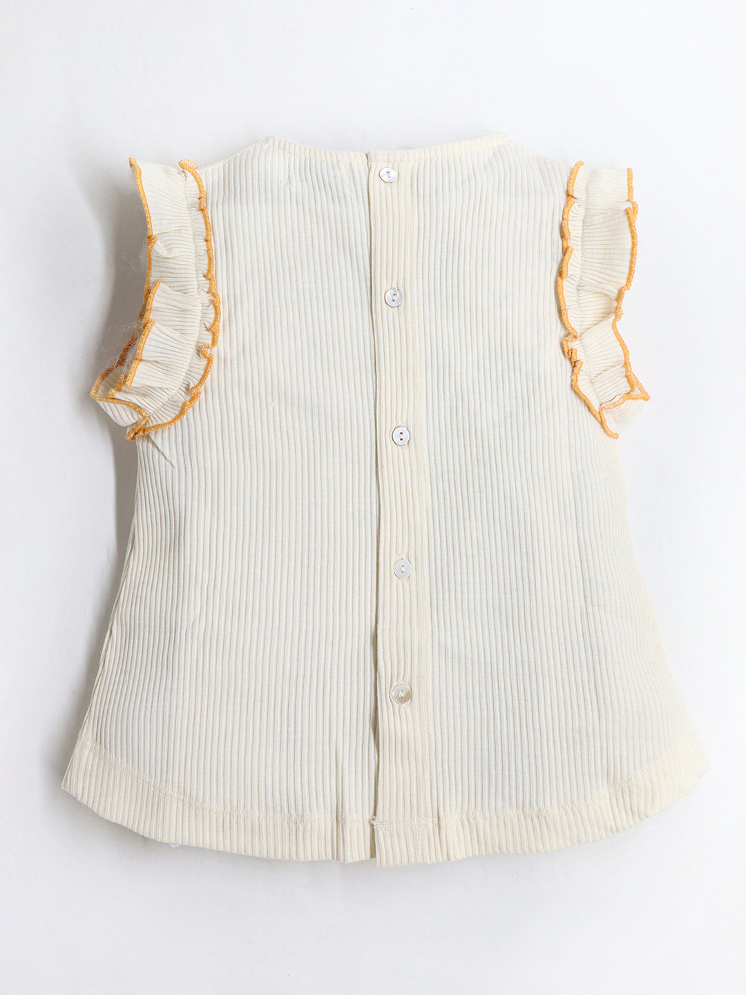 Cherry Crumble Cream & Orange Rib Gingham Embroidered Snug Set