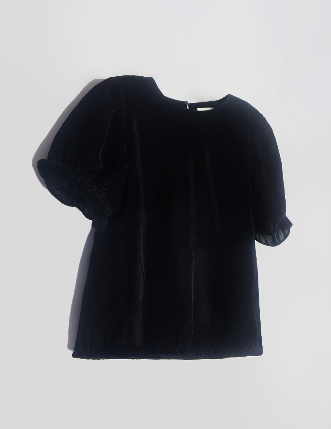 Cherry Crumble Black Solid Velvet Playful Smart Top