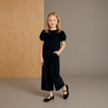 Black Solid Velvet Playful Smart Top