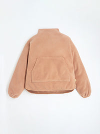 Salmon Solid Trendy Girls Sweatshirt