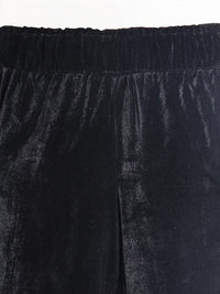 Black Velvet Snuggle-Trendy Winter Track Pants