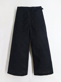 Girls Black Playful-Classic Summer Track Pants