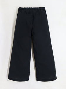 Cherry Crumble Girls Black Schiffli Embroidery Trouser