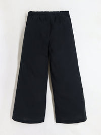 Girls Black Playful-Classic Summer Track Pants