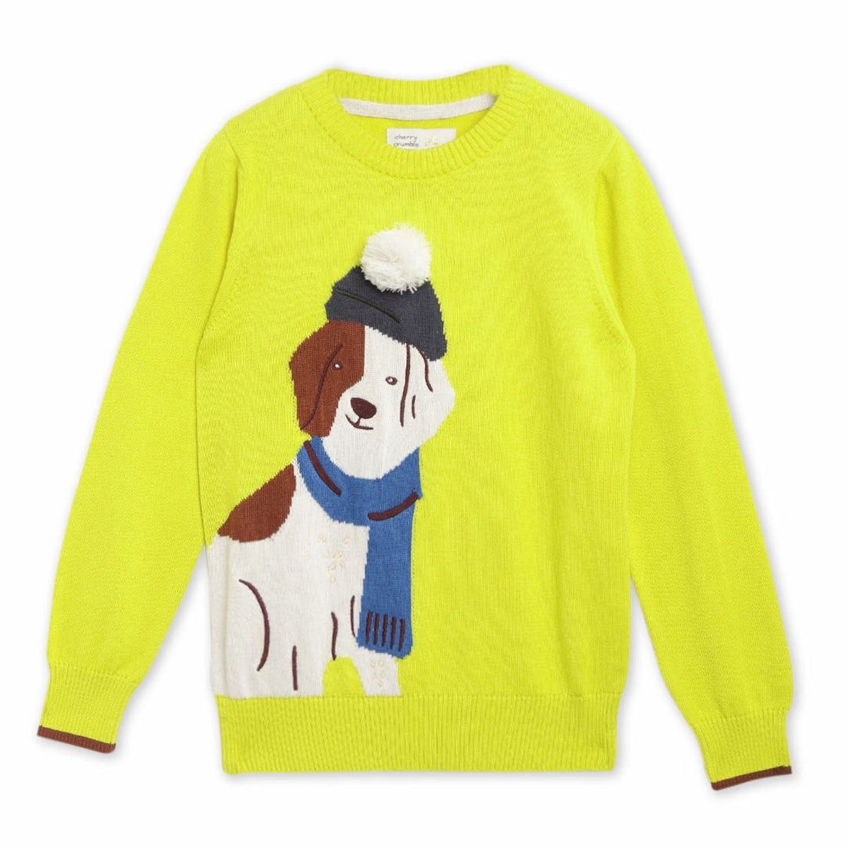 Cherry Crumble Yellow Pom-Pom Sweater