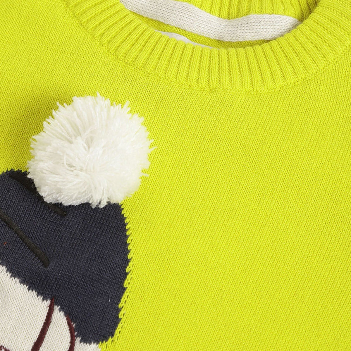 Cherry Crumble Yellow Pom-Pom Sweater