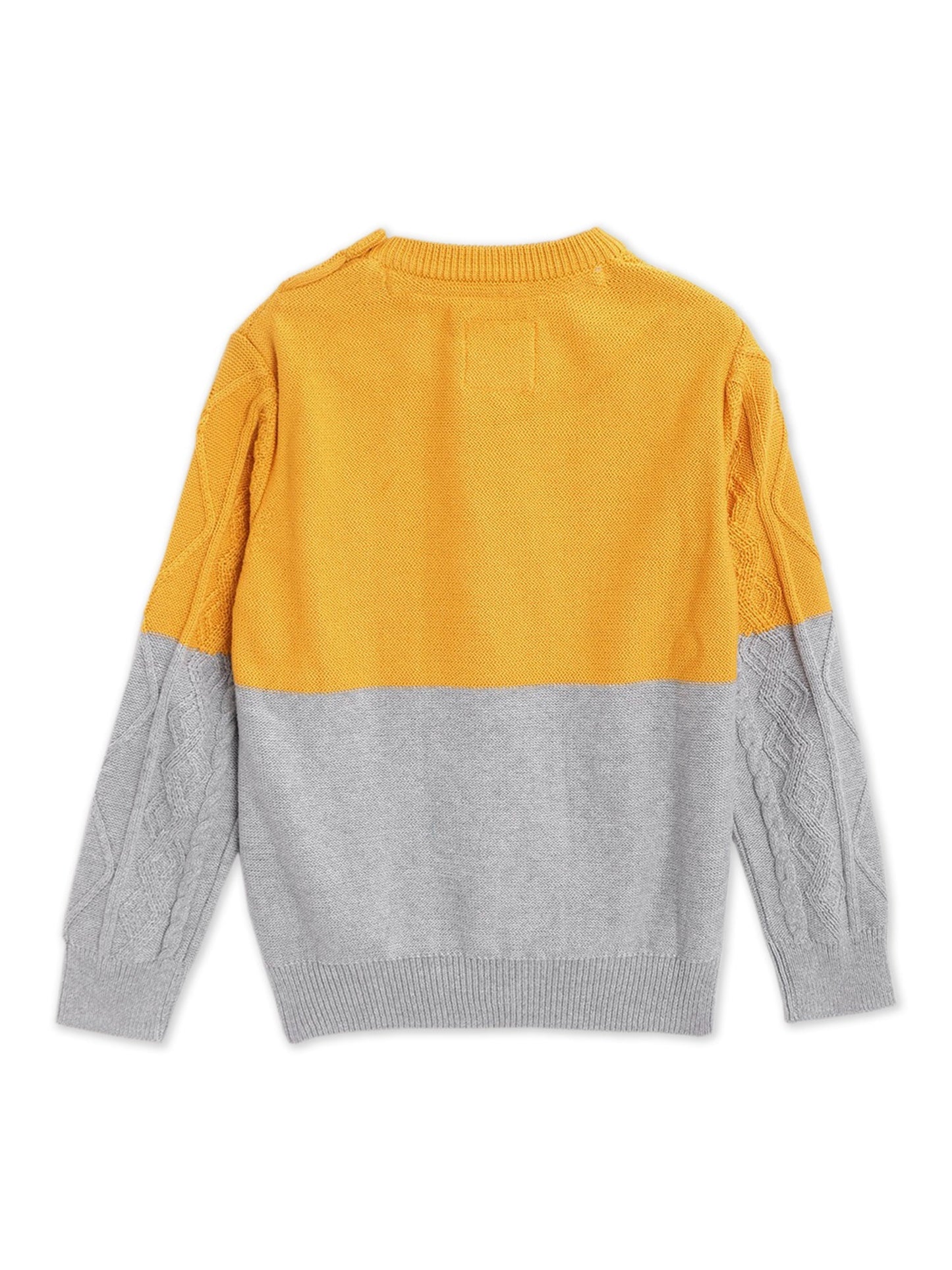 Cherry Crumble Mustard Grey Cable Knit Snug Elegant Winter Sweater