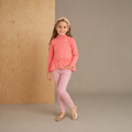 Coral Pink Solid Girls Jacket