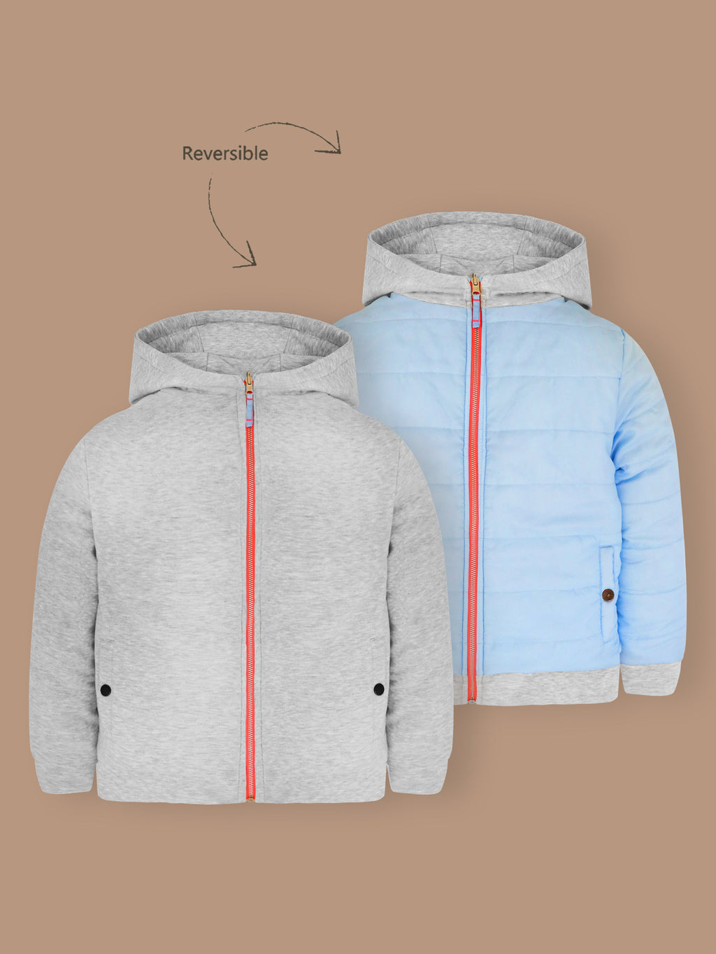 Unisex Sky Grey Reversible Jacket