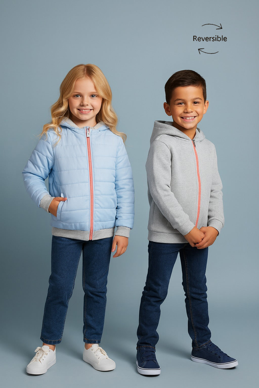 Unisex Sky Grey Reversible Jacket