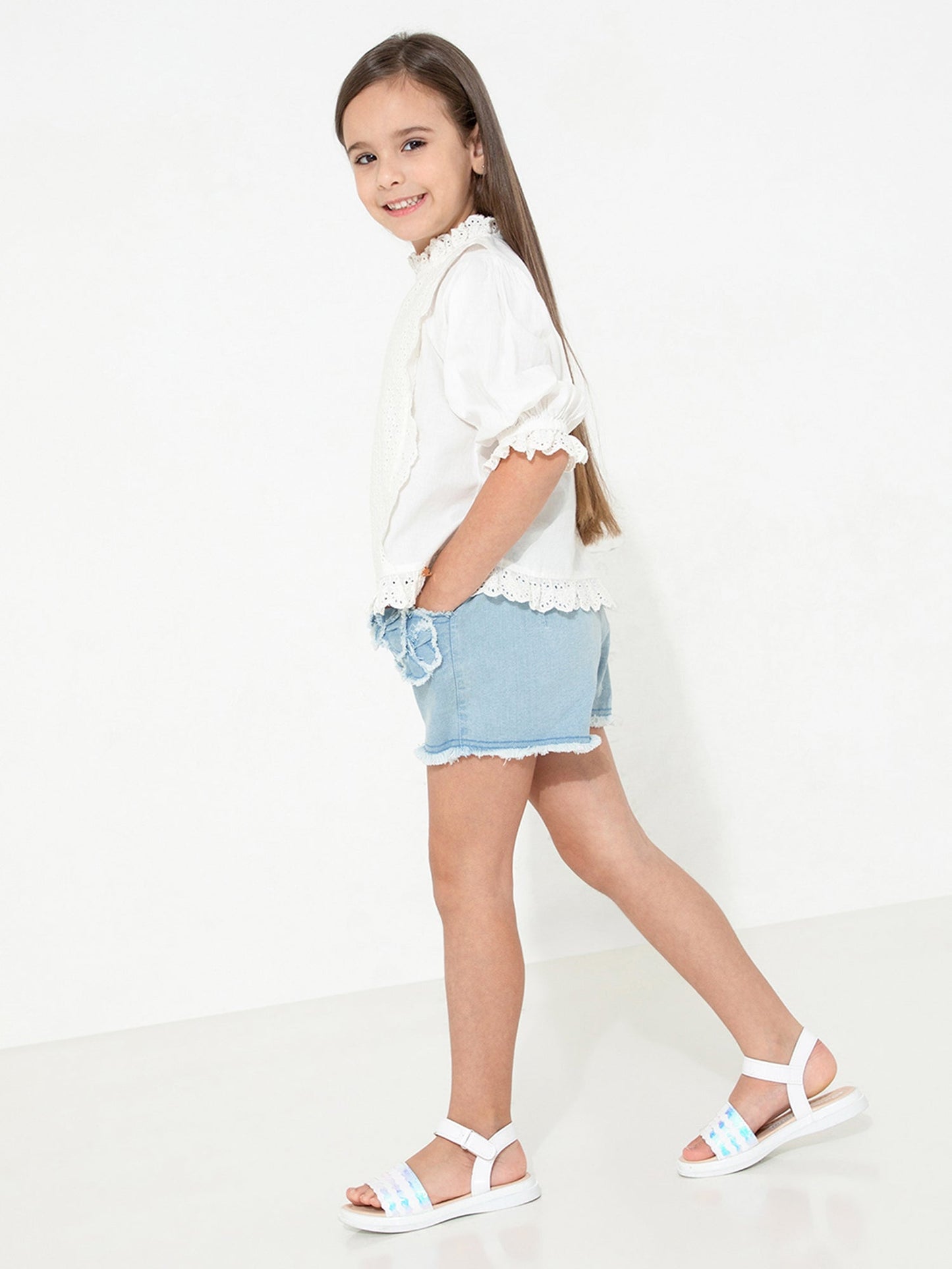 Cherry Crumble White Embroidered Trendy Smart Winter Top