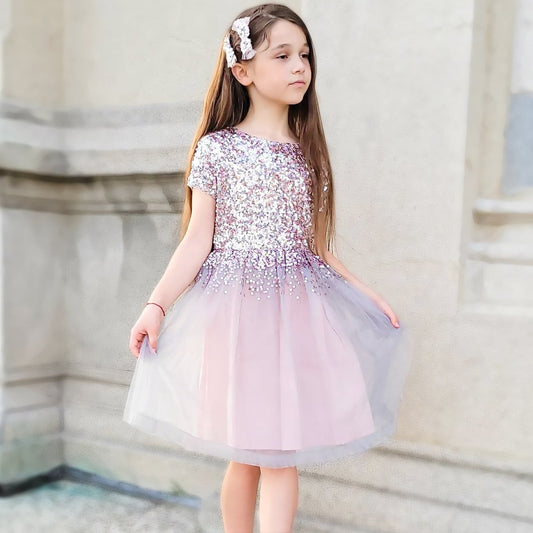 Cherry Crumble Grey Sequined Lovely Smart Dress